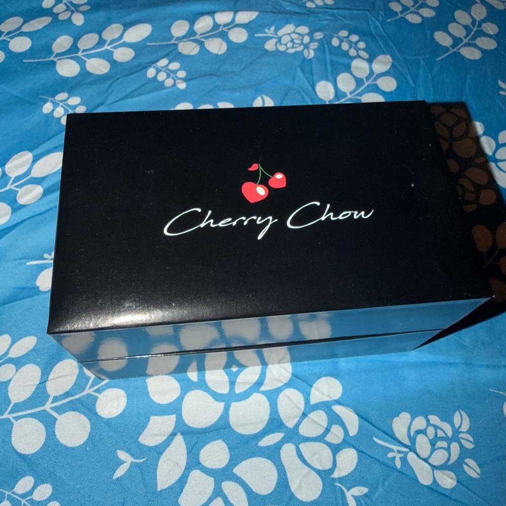 Cherry Chow Black Shoe Box with Cherry Logo